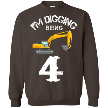 4th Birthday T-shirt I_m Digging Being 4 Birthday Dark Chocolate