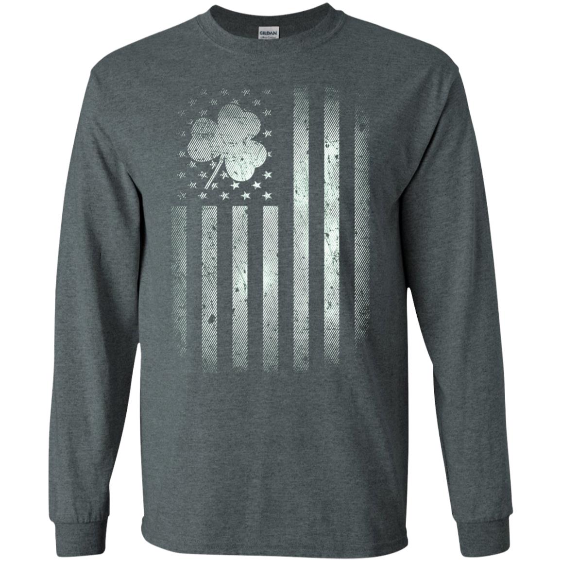 Vintage Irish American Shamrock Flag St Patricks Day T-shirt Dark Heather