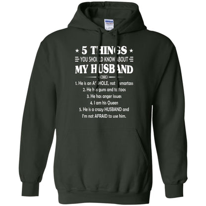 Wife T-shirt 5 Things You Should Know About My Husband Forest Green