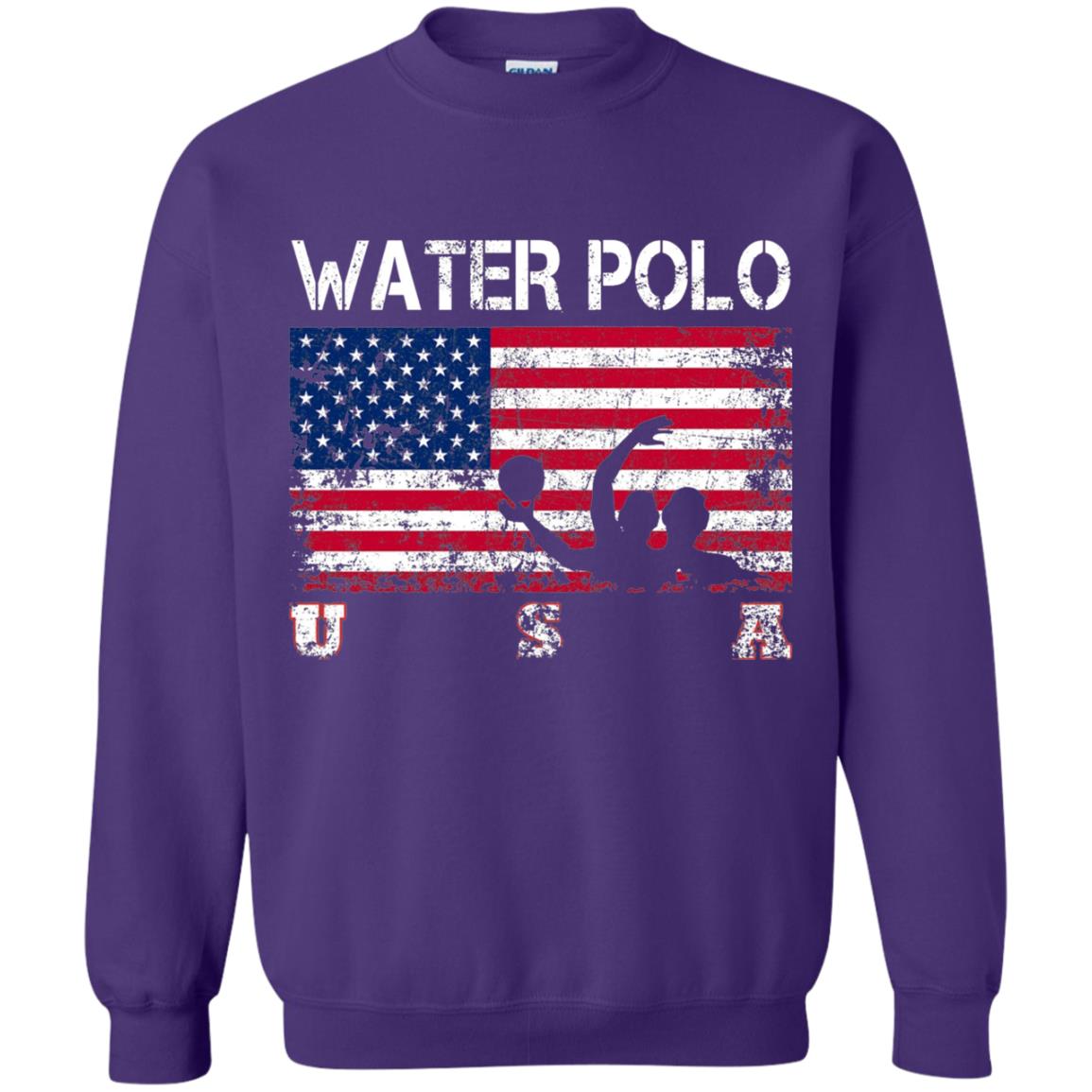 Water Polo Team American Flag Water Polo T-shirt Purple