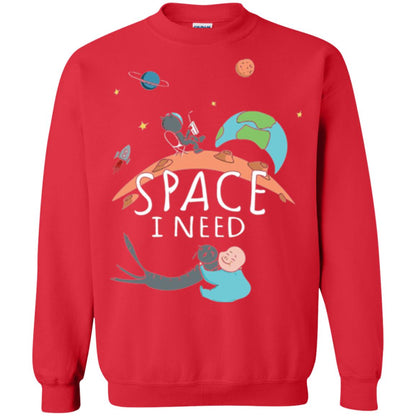 Funny Astronaut Universe Pun T-shirt I Need Space Red