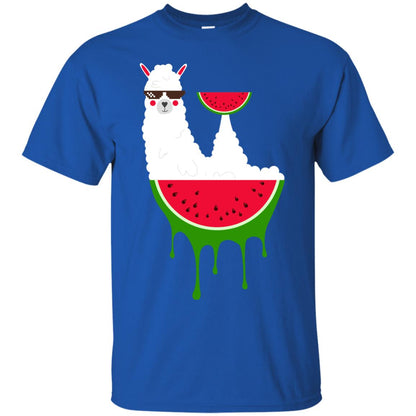 Watermelon Llama Funny Summer Melon Fruit Shirt Royal