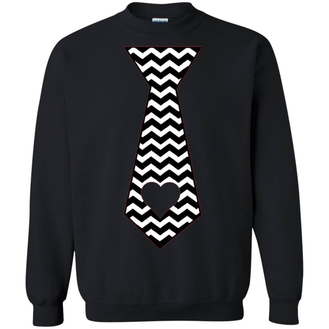 Valentines Day T-shirt Tie Heart Black