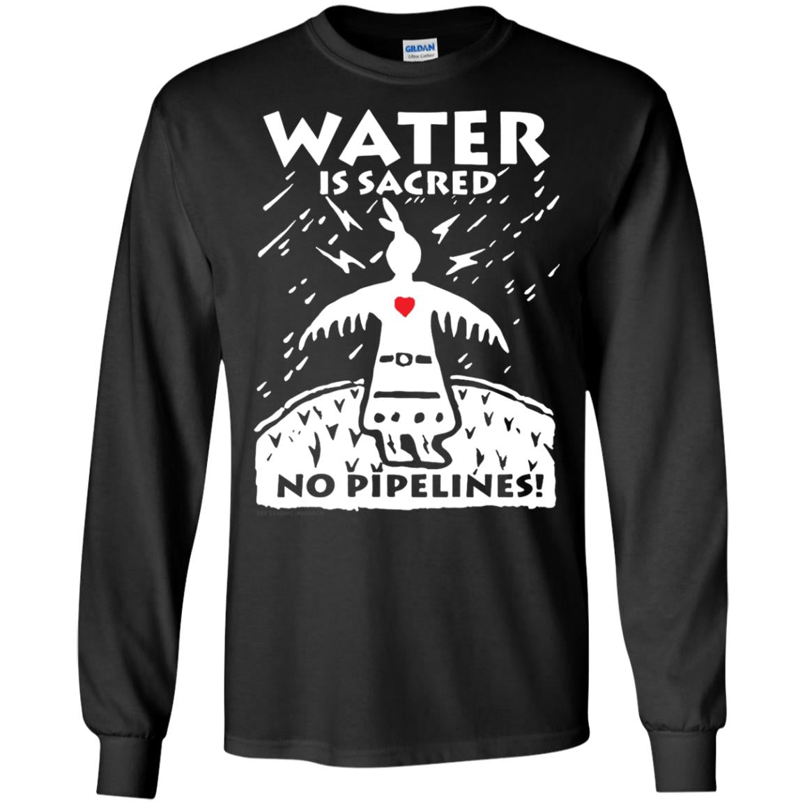 Water Is Sacred No Pipelines T-shirt Black