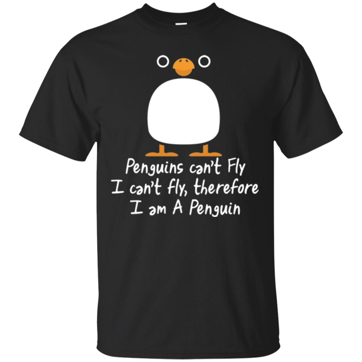 Penguin T-shirt I Can_t Fly Black