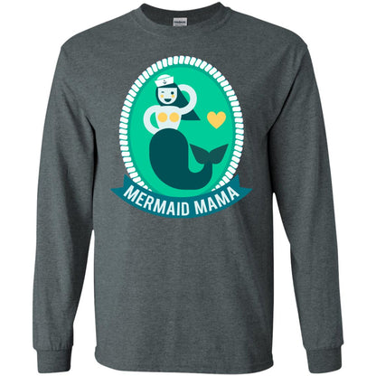 Mermaid Mama Cool Shirt For Grandma Love Mermaid Dark Heather