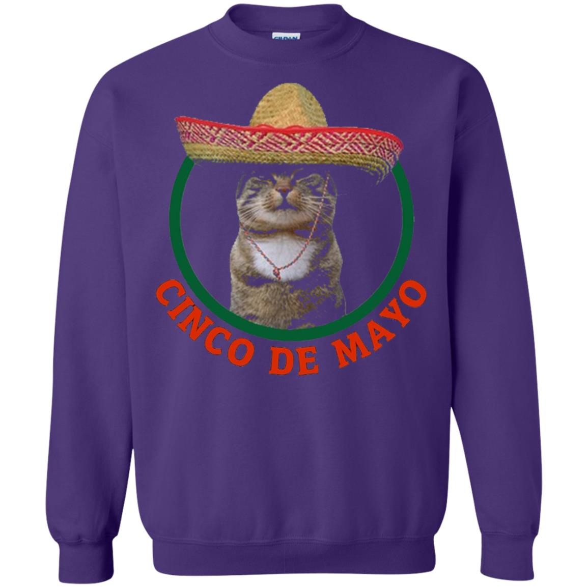 Cinco De Mayo Kitty Cat Funny Cute Meow Sombrero T-shirt Purple
