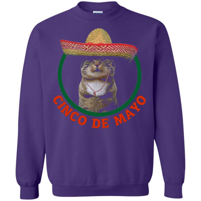 Cinco De Mayo Kitty Cat Funny Cute Meow Sombrero T-shirt Purple