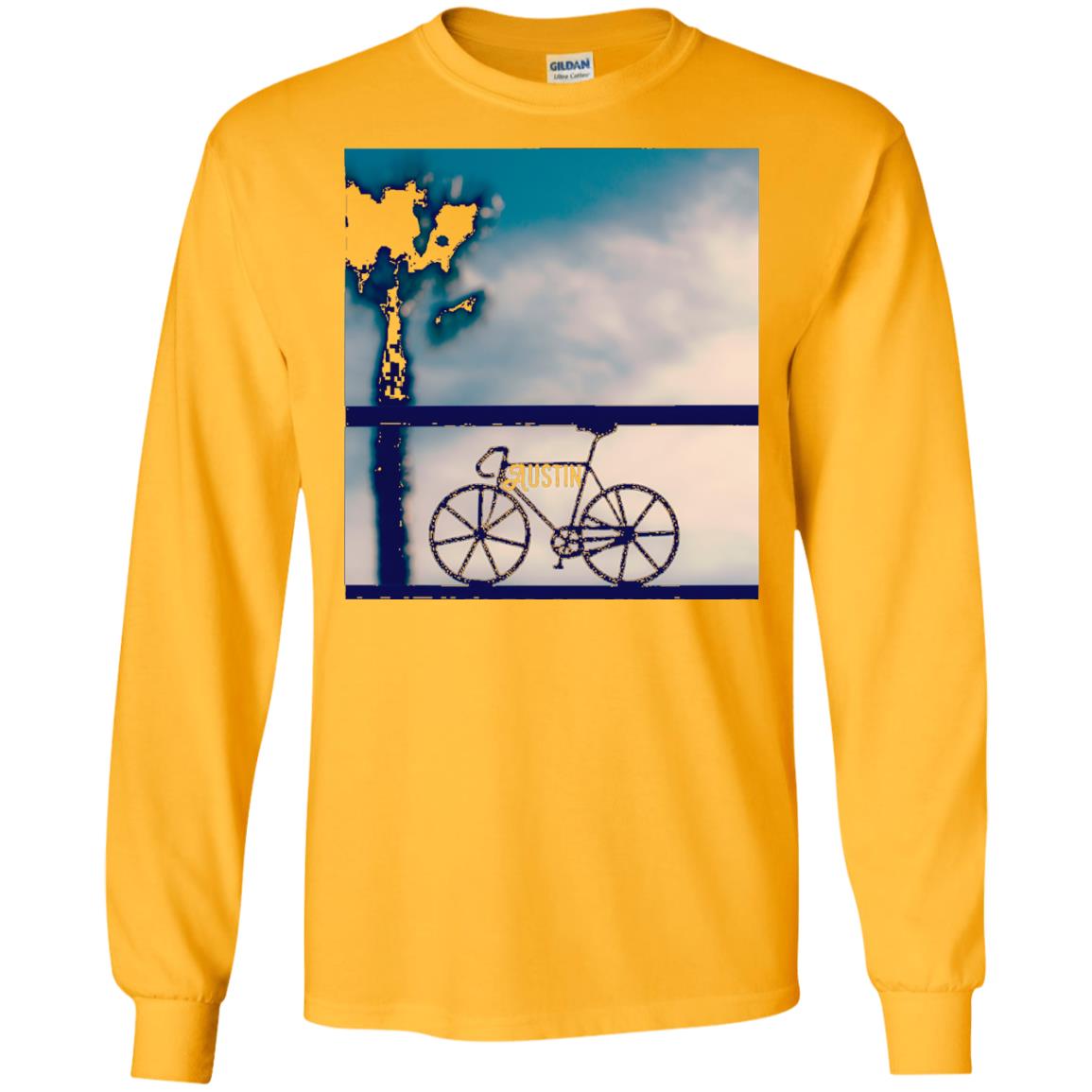 Biking In Austin T-shirt Gold
