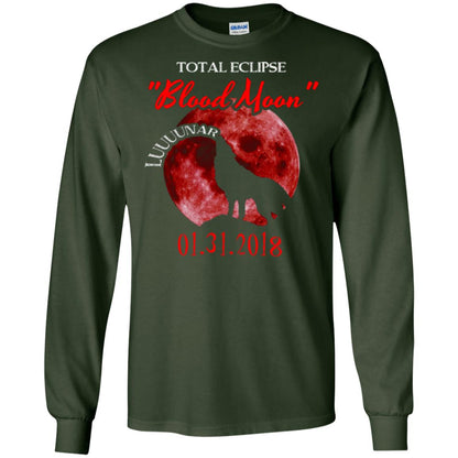 Eclipse T-shirt Total Eclipse Luuuunar Blood Moon Forest Green