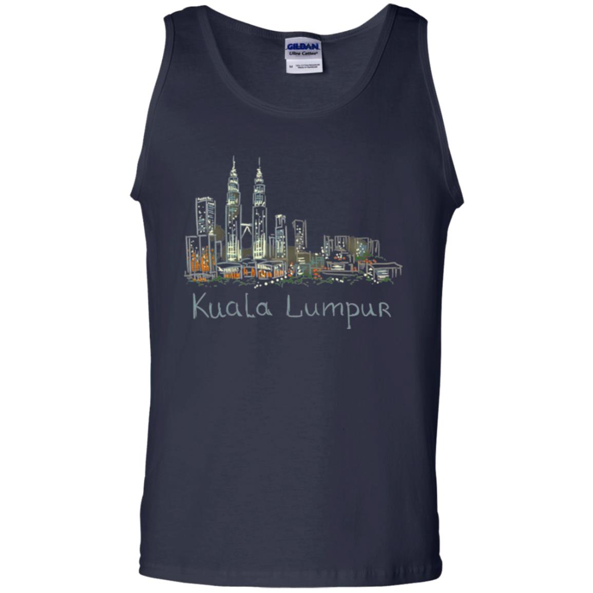 Kuala Lumpur Kl Panorama At Night T-shirt Navy