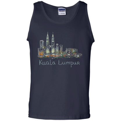 Kuala Lumpur Kl Panorama At Night T-shirt Navy