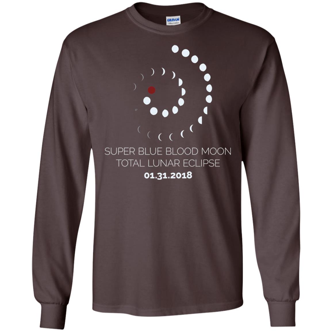 Super Blue Blood Moon Total Lunar Eclipse 2018 T-shirt Dark Chocolate