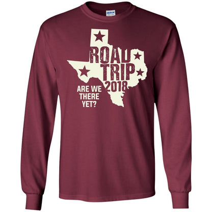 Texas Road Trip 2018 Funny Family Vacation Shirt Maroon