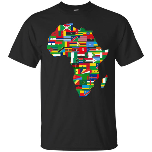 Proud African Country Flags Continent Love Proud African American T-shirt Black