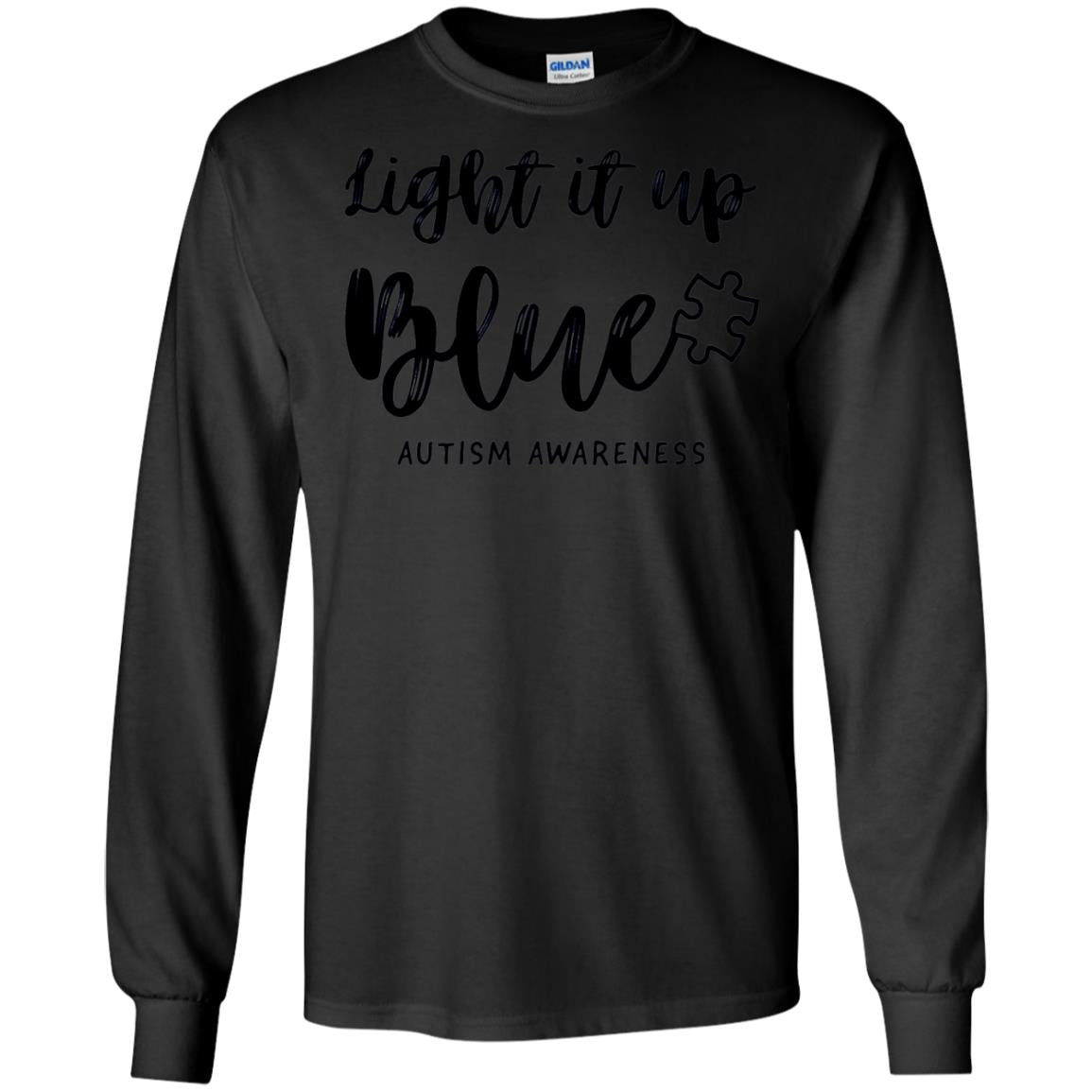 Autism Awareness Shirts Light It Up Blue Black