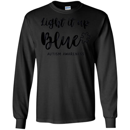 Autism Awareness Shirts Light It Up Blue Black