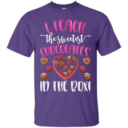Sweetest Chocolates In The Box Teacher Valentines Day T-shirt Purple