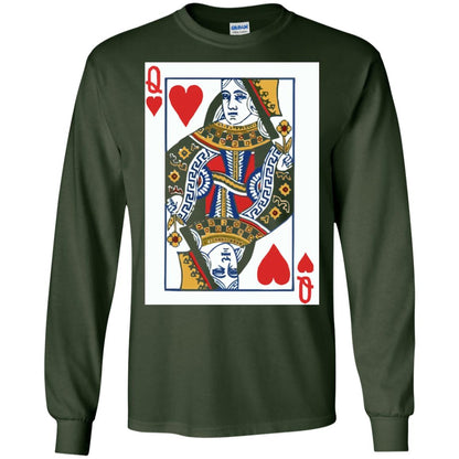 Valentines Day T-shirt Queen Of Hearts Cards Couple Forest Green