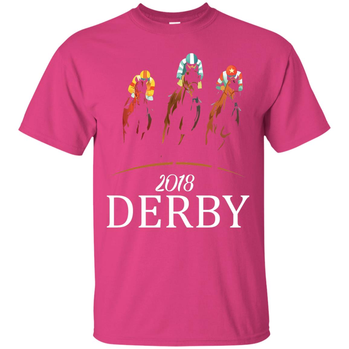 Derby 2018 Jockey Horse Racing T-shirt Heliconia