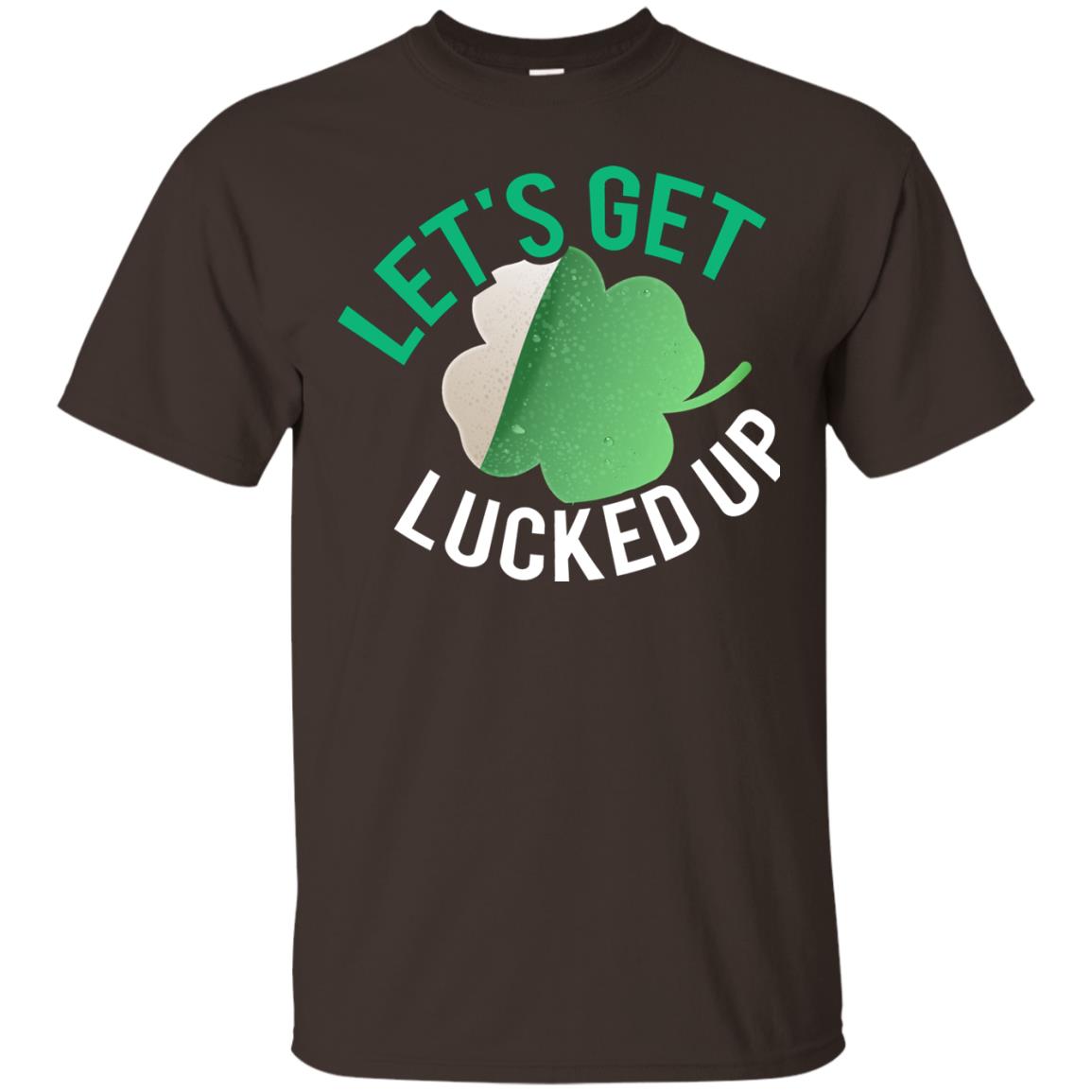 Let's Get Lucked Up Shamrocks Saint Patrick's Day T-shirt Dark Chocolate