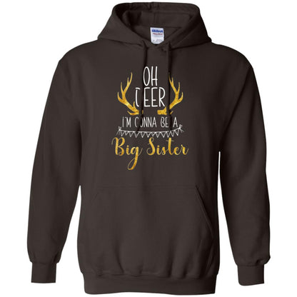 Announcement T-shirt Oh Deer I_m Gonna Be A Big Sister Dark Chocolate