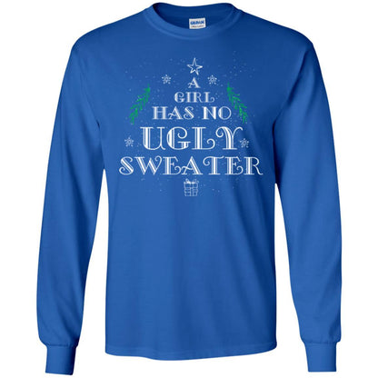 Christmas T-shirt A Girl Has No Ugly Sweater Royal