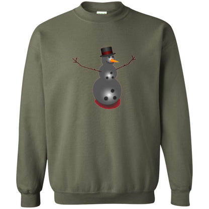 Christmas T-shirt Bowling Ball Snowman Military Green