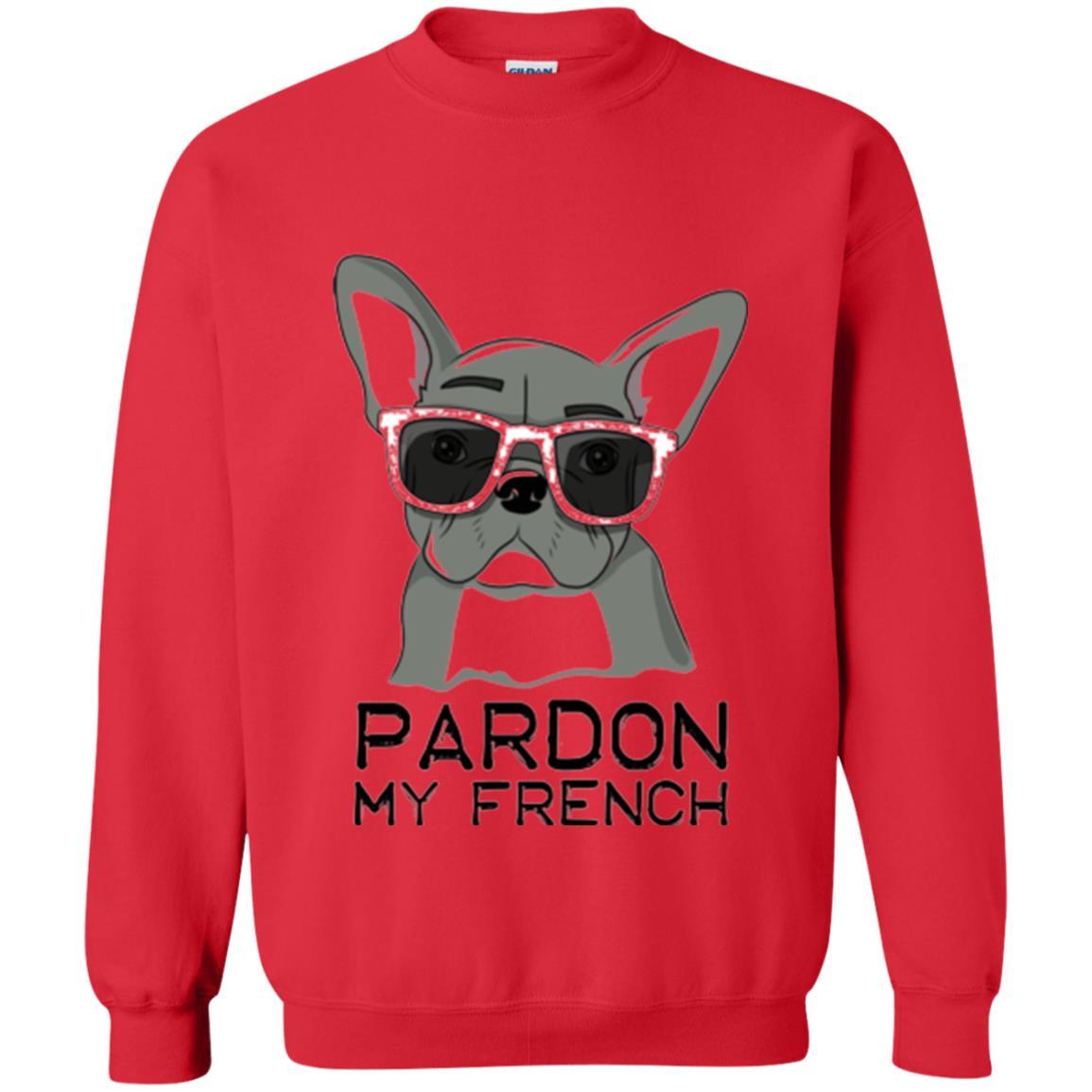 French Bulldog T-shirt Pardon My French T-shirt Red