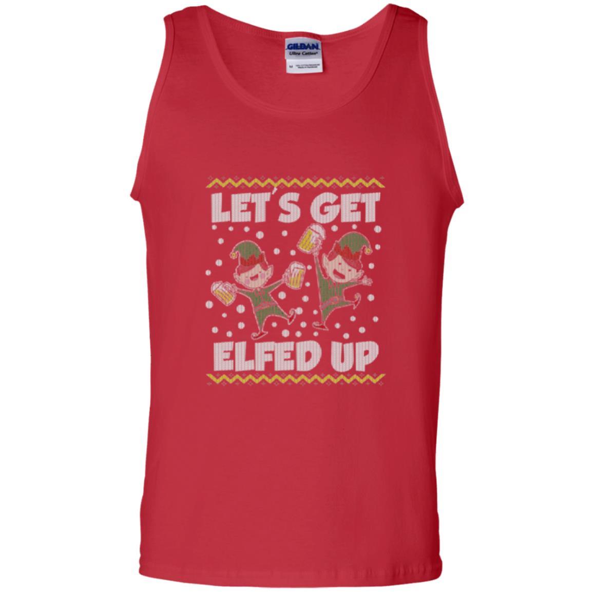 Christmas T-shirt Let's Get Elfed Up Red