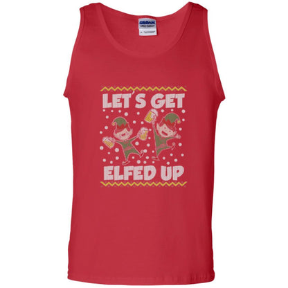 Christmas T-shirt Let's Get Elfed Up Red