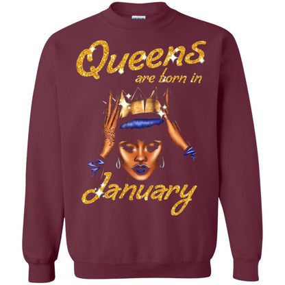 Birthday T-shirt Queens Are Born In January Maroon