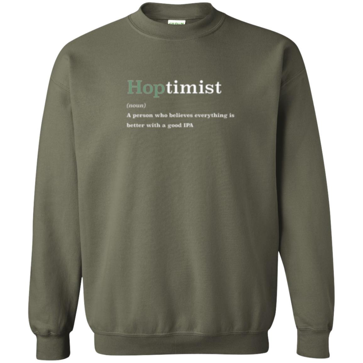 Beer Lover T-shirt Hoptimist Definition Military Green