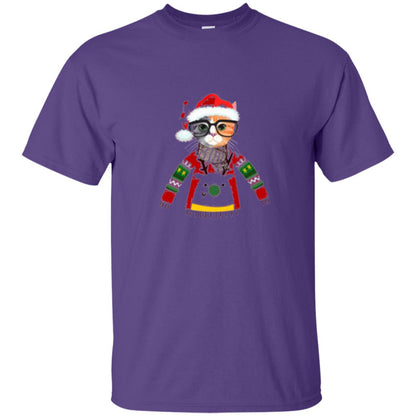 Cat Lovers T-shirt Meowy Christmas Purple