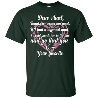 Dear Aunt Thank For Being My Aunt Family T-shirt Forest