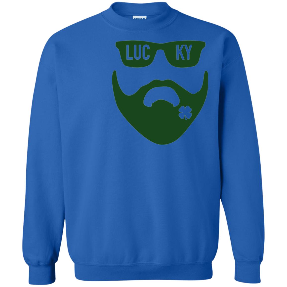 Green Bearded Clover Lucky Charm St. Patrick_s Day T-shirt Royal