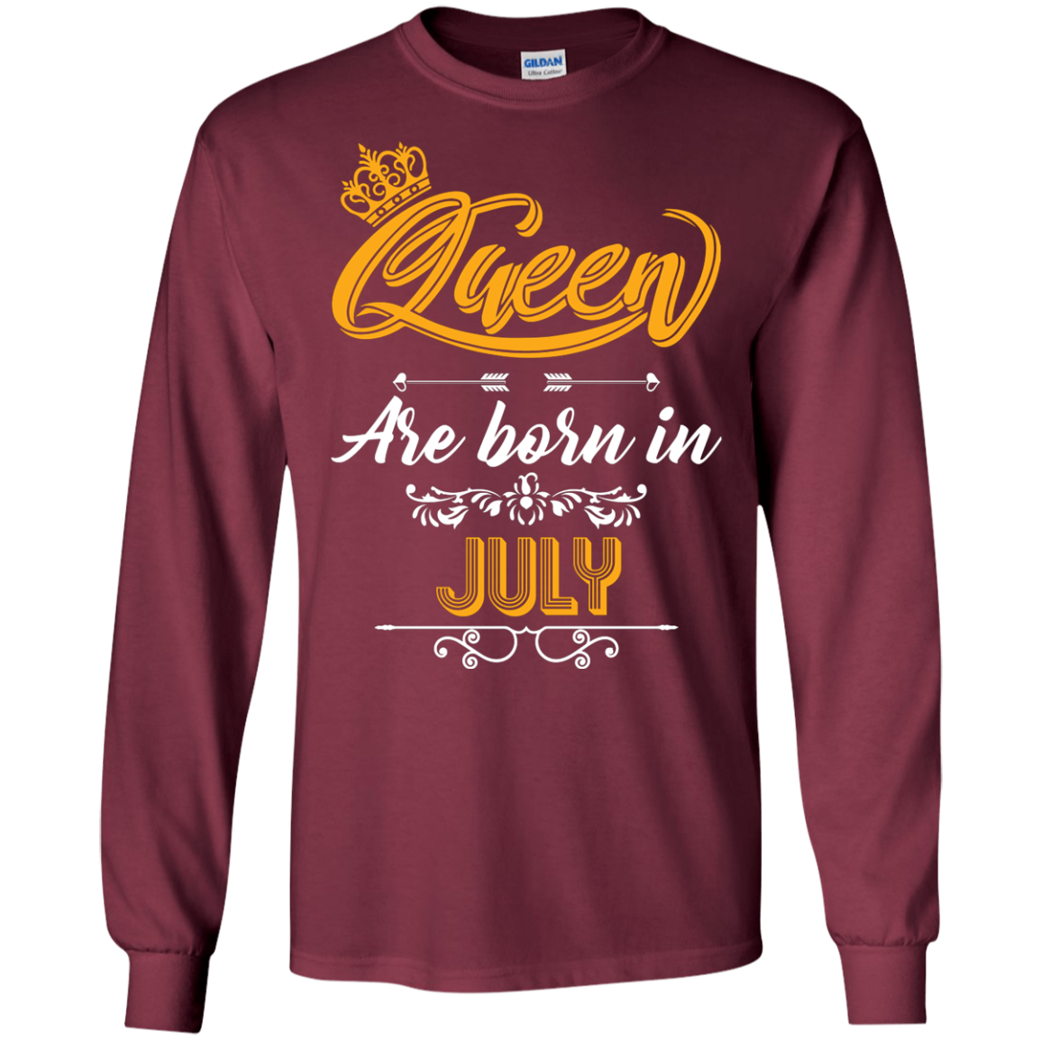 Brithday T-Shirt Queen Are Born In July Maroon