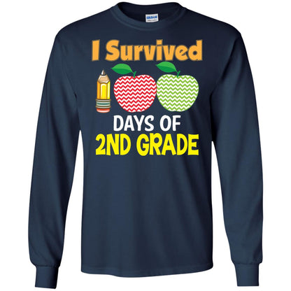 Kindergarten T-shirt I Survived 100 Days Of 2nd Navy