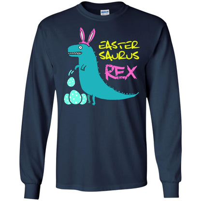 Easter Saurus Trex Bunny Dinosaur T-shirt Navy