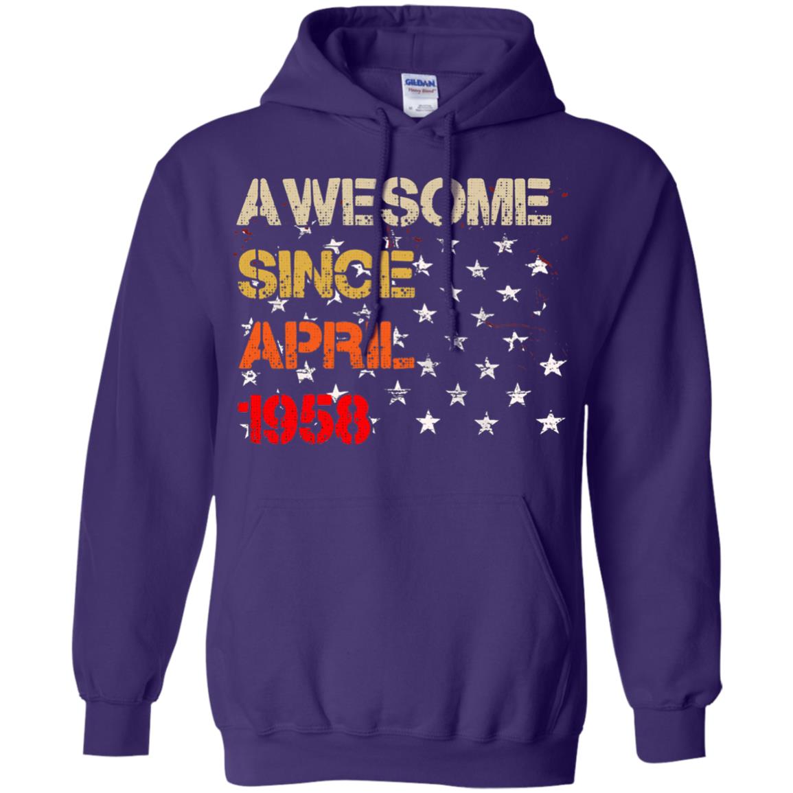 Born In April 1958 60th Birthday Awesome Since April 1958 Purple