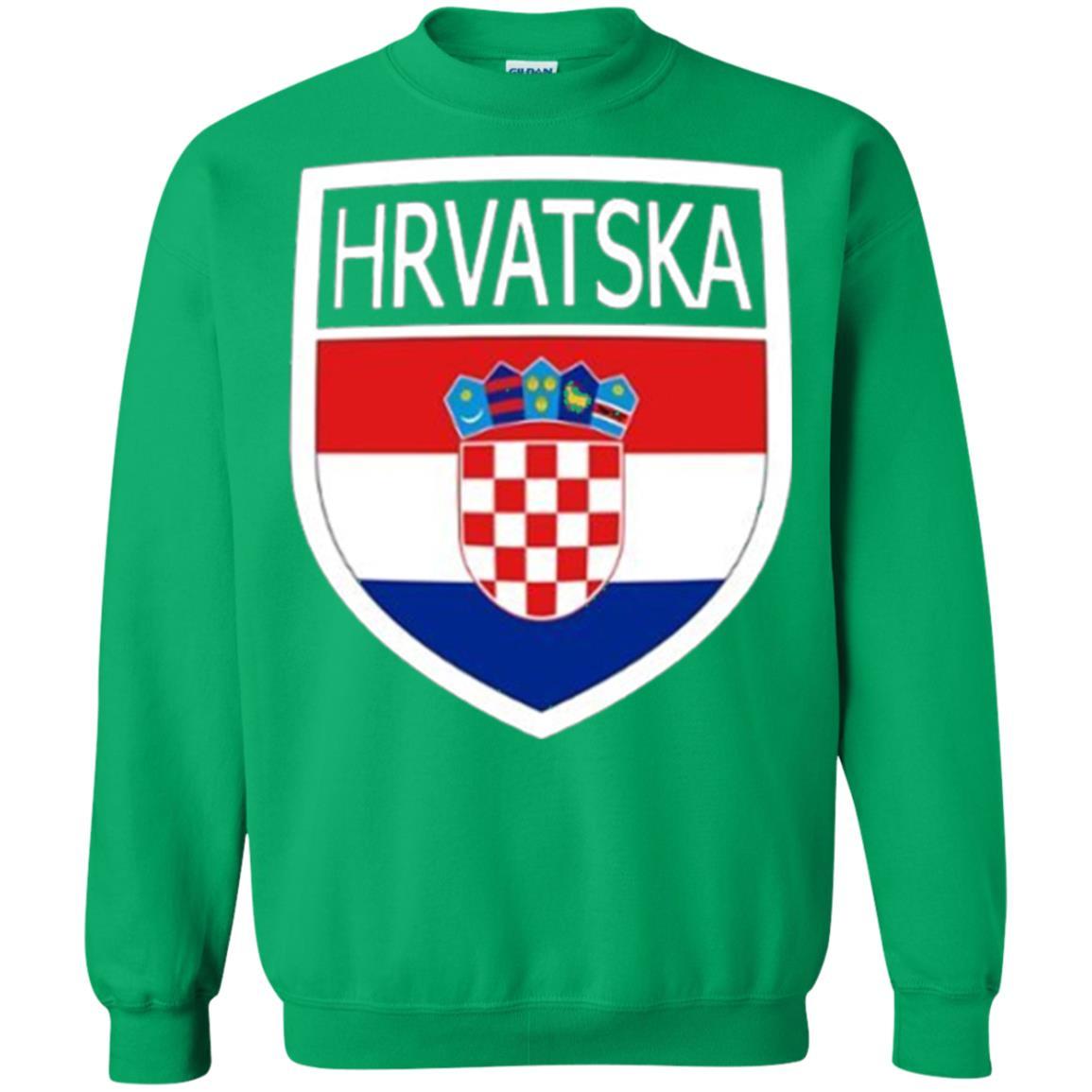 Croatia Shield T-shirt Hrvatska Patch Croatian Flag Badge Irish Green