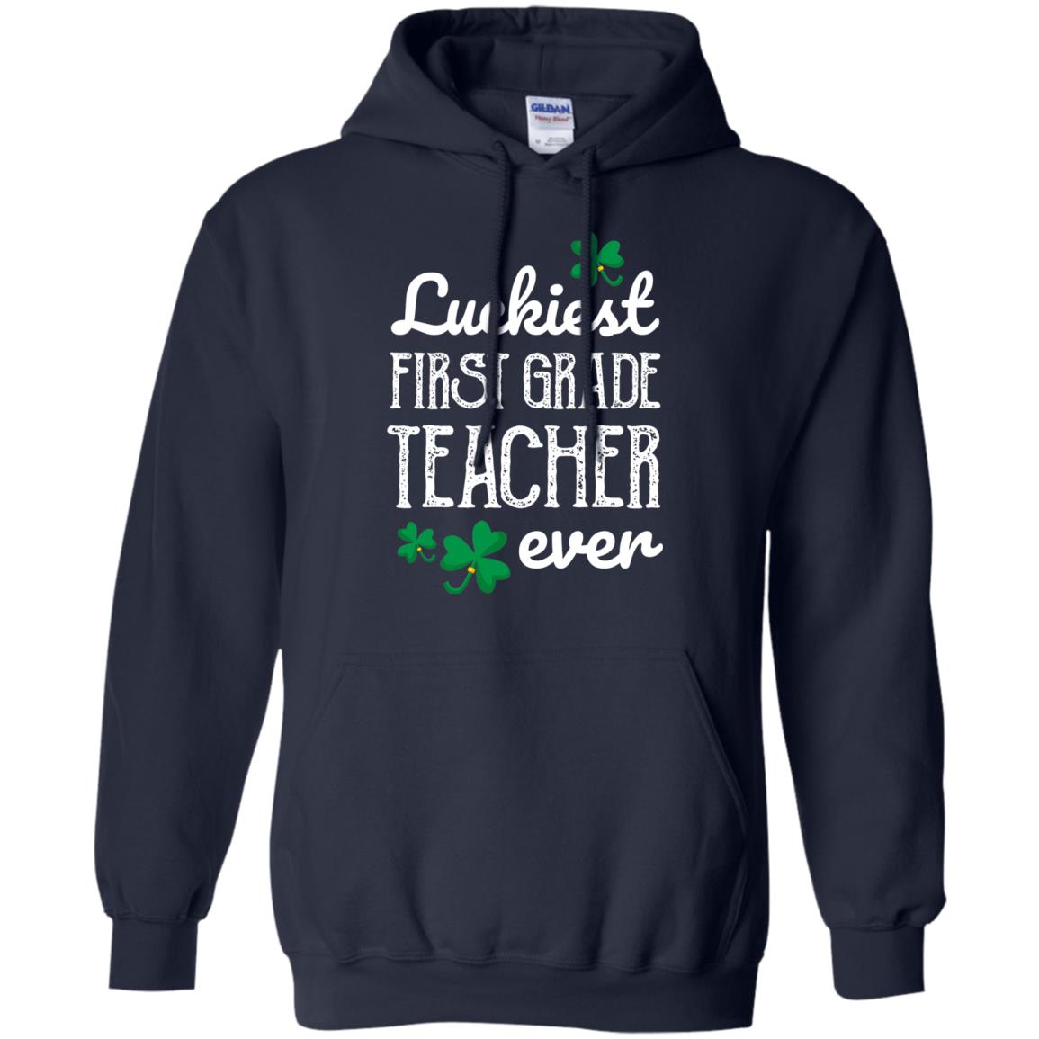 Luckiest First Grade Teacher Ever St. Patricks Day T-shirt Navy