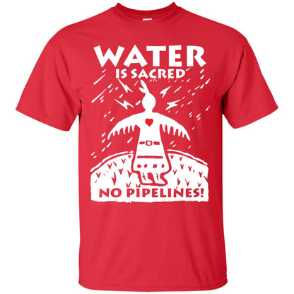Water Is Sacred No Pipelines T-shirt Red