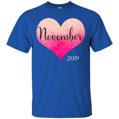 Pregnancy Reveal Announcement Party November 2019 Shirt Royal
