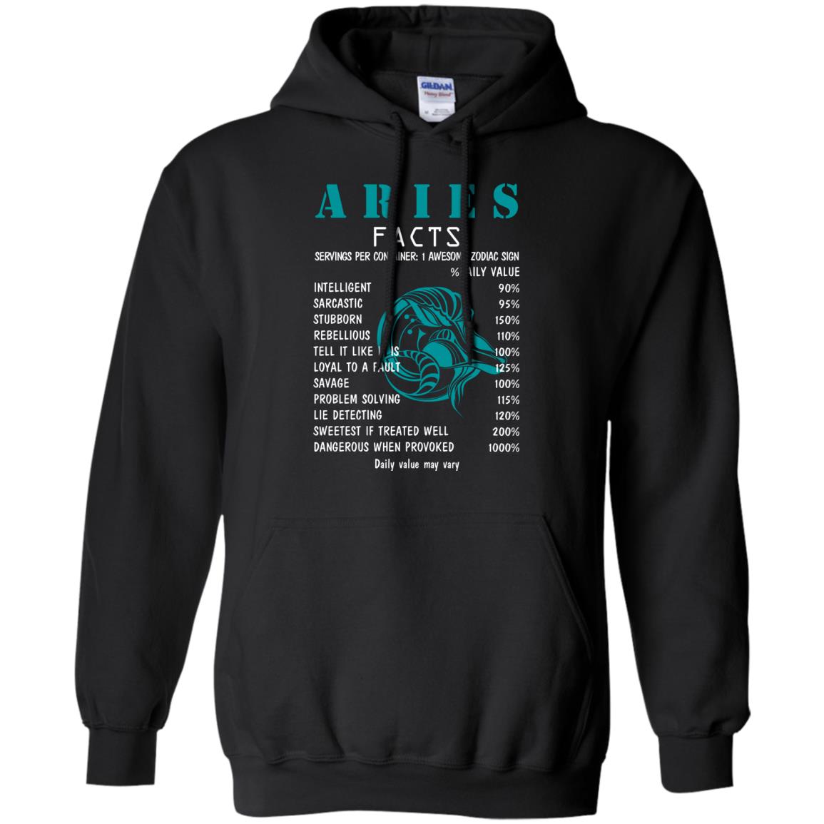 Aries Facts 1 Awesome Zodiac Sign Gift Shirt For Aries Horoscope Black