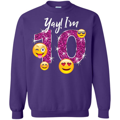 Funny Emoji Birthday 10th Birthday T-shirt Purple
