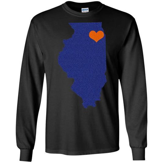 Football T-shirt Chicago Illinois Heart Black