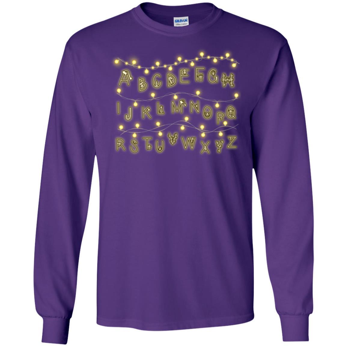 Alphabet Fairy Lights T-shirt Purple