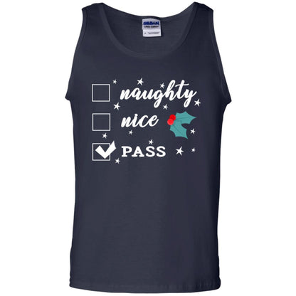 Naughty Nice Or Pass Ugly Christmas Gift Shirt For Mens Or Womens Navy