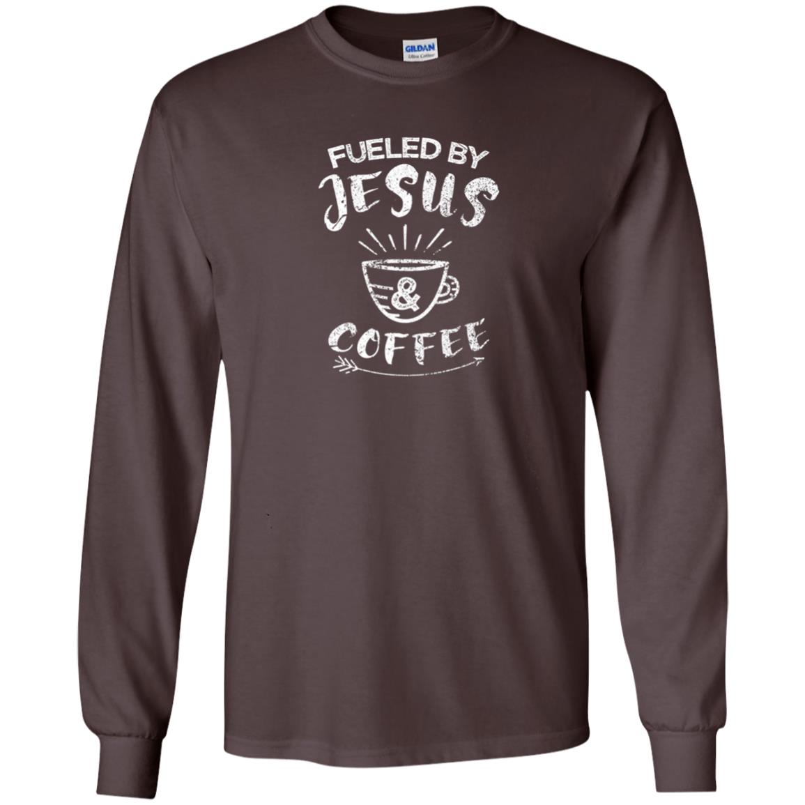 Fueled By Jesus And Coffee Coffee Lover T-shirt Dark Chocolate